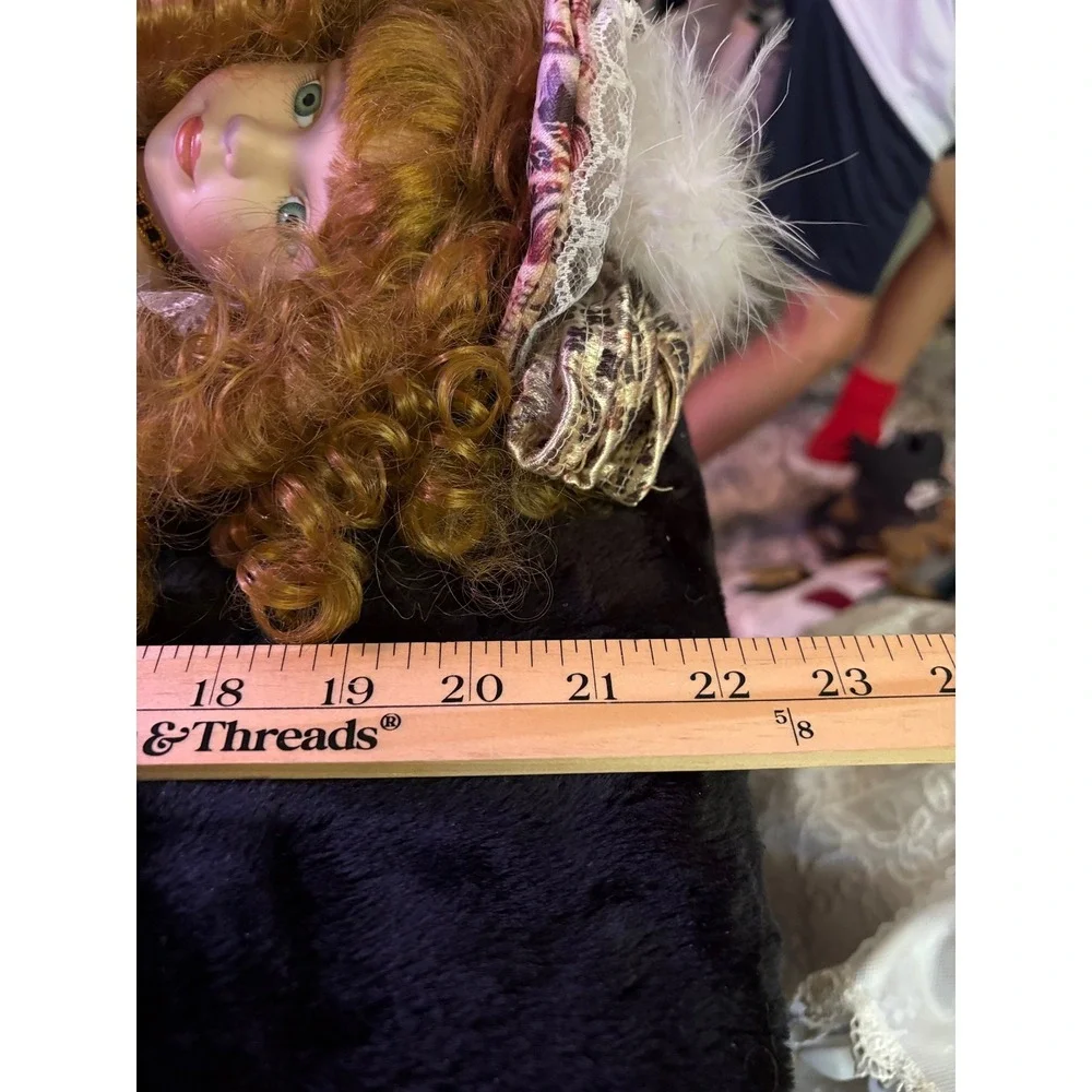 Unique Porcelain Collector Doll 22 Inch Green Eyes Auburn Curls Limited 1-5000